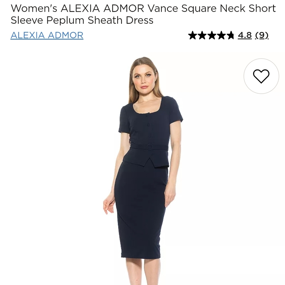 Alexia Admor Navy Peplum Sheath Dress